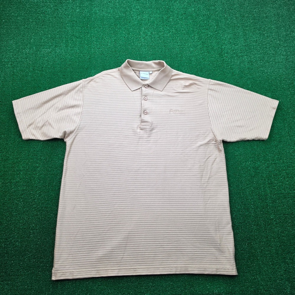 Boeing Official Polo Shirt Mens Large Tan Double Mercerized Cotton Aviation